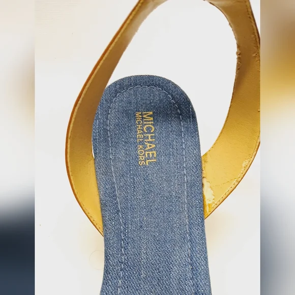 Michael Kors Blue and Tan Women's Wedge Sandals - Picture 5 of 16